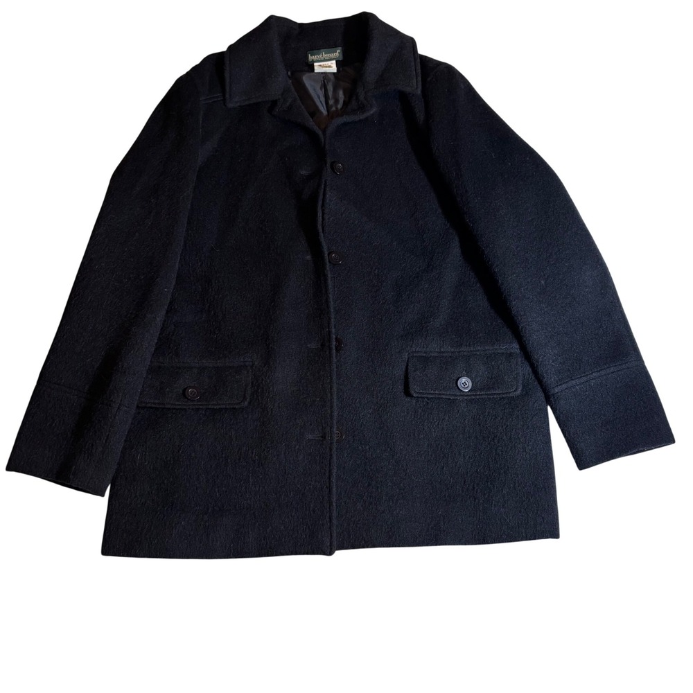 Vintage‎ Harvé Benard Black Wool Alpaca Coat Dark Academia Old Money|Wms 12